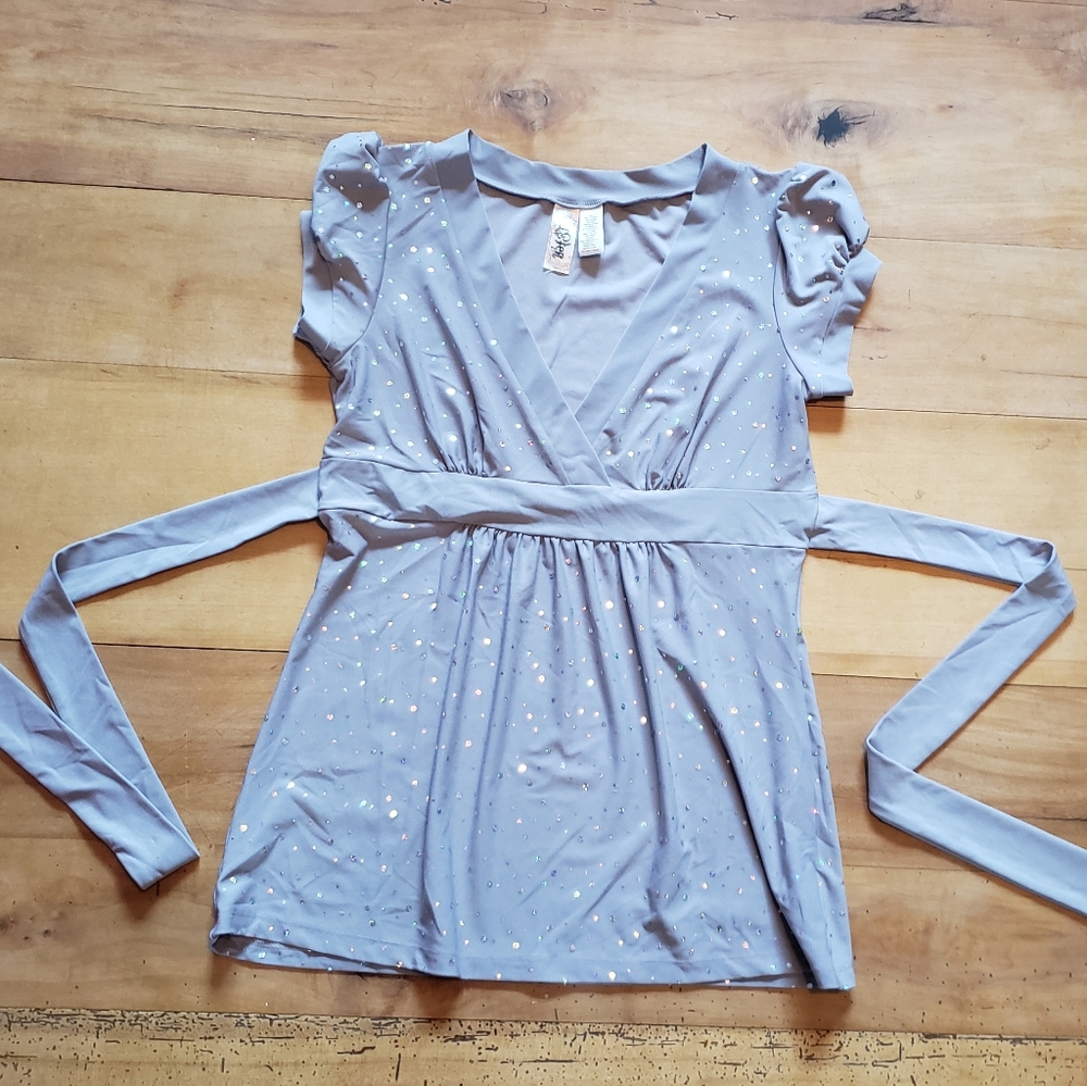 L8ter Sparkly Babydoll Style Top
